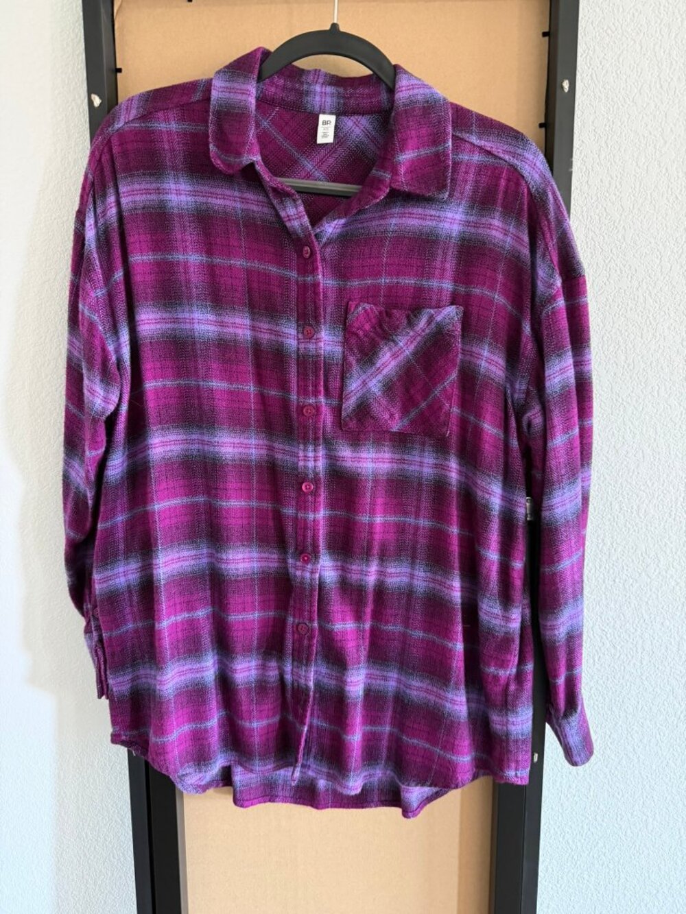 Banana Republic Purple Plaid Flannel, Size XS